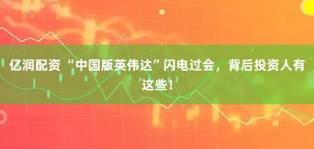 亿润配资 “中国版英伟达”闪电过会，背后投资人有这些！